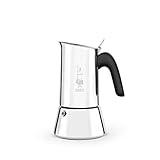 Bialetti Caffettiera New Venus Quattro Tazze, Manico Antiscottatura, Adatta A Induzione, Argento, 12.5 x 12.5 x 19 Cm