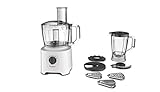Moulinex FP2461 Easy Force Robot da Cucina Multifunzione All-in-One, 2.4 Litri, 700 W, 6 Accessori per 25 Funzioni, Robot Frullatore e Tritatutto per Affettare, Impastare, Grattugiare, Emulsionare