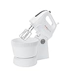 Moulinex HM6151 Powermix, sbattitore, 5 velocità+ funzione Turbo, fruste e ganci impastatori, recipiente 3.3L, Bianco