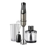 BLACK+DECKER BXHBA1000E Frullatore a Immersione, 1000 W, Inox/Plastica, Nero/Acciaio