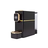 Polti Coffea macchina da caffè compatibile con cialde ESE 44 mm, con espulsione automatica cialda usata, autospegnimento, serbatoio rimovibile, con 20 cialde assaggio, colore nero/oro, PCEU0120