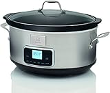 Electrolux Esc7400 Slow Cooker, Pentola Elettrica In Acciaio Inox Per Cottura Lenta Con Sei Programmi Predefiniti, 235 W, 6.6 L, Argento