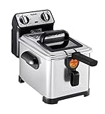 Tefal FR5101 Filtra PRO Friggitrice Semiprofessionale con Sistema Filtraggio Olio Brevettato, 2300 W, 3 Litri, 1 Decibel, Metallico, Argento