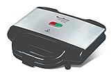 Moulinex SM156D Ultracompact Metal Sandwich Maker, Piastre con Rivestimento Antiaderente, 700W, Nero