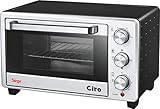 Sirge FORNO21L Forno Elettrico Nero Fornetto 21L 1400W Statico e Ventilato con Doppio Vetro e 3 Livelli di Cottura 100-250°C