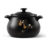 Casseruola in terracotta Casseruola in ceramica Pentola in argilla Pentola da cucina in argilla per uso domestico Fiamma aperta Grande capacità Zuppa Pot-4,8 L (9,0 L)