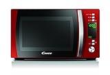 Candy CMXG20DR Forno Microonde con Grill, 20 Litri, 700 W, 5 Livelli di Potenza, 40 Programmi Automatici con App Cook-in, Digitale, Libera Installazione, 44x35.7x25.9 cm, Rosso