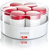 Severin JG 3519 Yogurtiera con 14 Vasetti, Manuale, Rosso