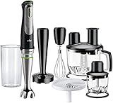 Braun MQ9087X Gourmet MultiQuick 9 Minipimer Mixer ad Immersione, 1.000 watt, con 5 Accessori, Plastica, Nero