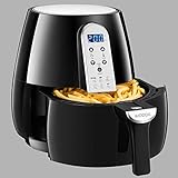 Friggitrice ad aria,Aicook Funzione di Memoria di Cottura Friggitrice Senza Olio,Rivestimento anti-off,Protezione Contro il Surriscaldamento,Cestello Antiaderente, LCD Digital Touchscreen,1500W,3.2L
