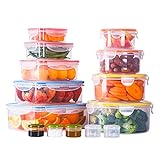 DIDO 28 Pezzi Set di Contenitori per Alimenti, Contenitori Ermetici in Plastica per Alimenti Senza BPA, Congelatore, Microonde e Lavastoviglie - Organizzazione Della Dispensa e Della Cucina