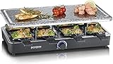 Severin RG 2343 Raclette Partygrill con pietra naturale, Dimensioni superficie di cottura: 25 x 50 cm, 1,500 W