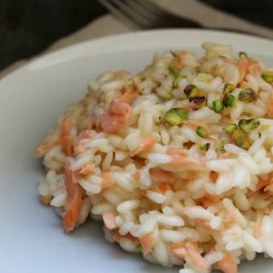 Risotto pistacchi e salmone