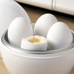 ounona forma rotonda a microonde uovo fornello Pentolino per uova Uova Boiler piroscafo ei piatto vassoio per casa con 4 uovo capacità